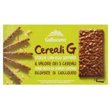 Крекеры Galbusera Cereali G зерновые с воздушным рисом покрытые молочным шоколадом 150г mini slide 2