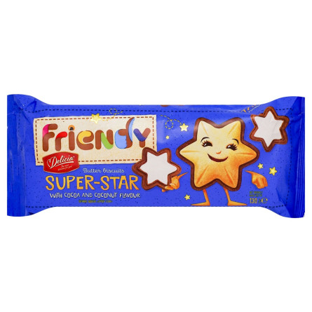 Печенье Delicia Friendy Super-Star сдобное 130г slide 1
