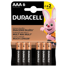 Батарейки Duracell Basic LR3 AAA 6шт mini slide 1