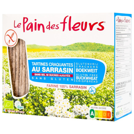 Хлібці Le Pain des fleurs органічні хрусткі гречані 150г slide 1