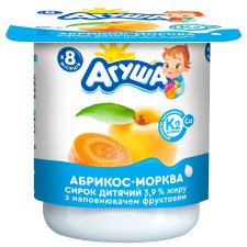 Сирок Агуша абрикос-морква для дітей з 8 місяців 3,9% 100г mini slide 2