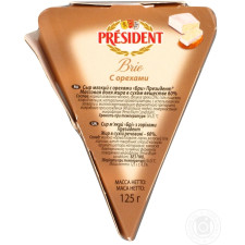 Сир Президент Брі м'який з горіхами 60% 125г mini slide 2