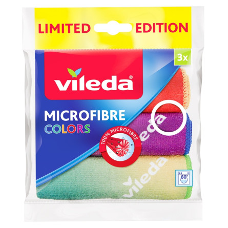 Серветка Vileda Microfibre Colors Desgin мікрофібра 3шт slide 1