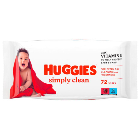 Серветки Huggies Simply Clean вологі 72шт slide 2