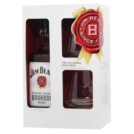 Виски Jim Beam 40% 0,7л + 2 бокала slide 2