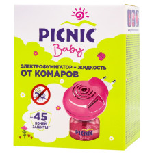 Електрофумігатор Picnic Baby з рідиною 30мл 45 ночей від комарів mini slide 1