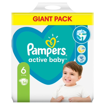 Підгузки Pampers Active Baby розмір 6 Extra Large 13-18кг 56шт slide 6