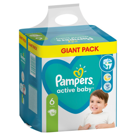 Подгузники Pampers Active Baby размер 6 Extra Large 13-18кг 56шт slide 7