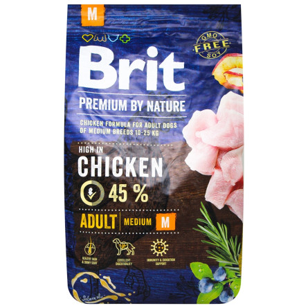 Корм Brit Premium Adult M для собак середніх порід 3кг slide 2