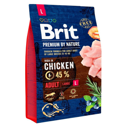 Корм сухой Brit Premium с курицей для собак крупных пород 3кг slide 1