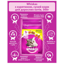 Корм сухий Whiskas для дорослих котів з курятиною 300г mini slide 2