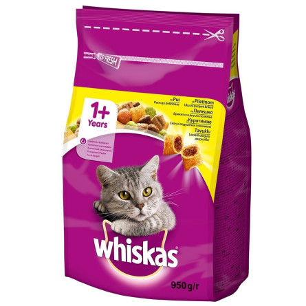 Корм сухий Whiskas з курятиною для котів 950г slide 1