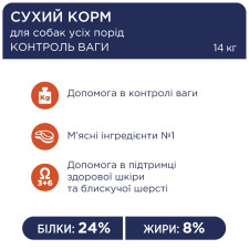 Корм сухий Клуб 4 лапи Преміум Контроль ваги для собак 14кг mini slide 3