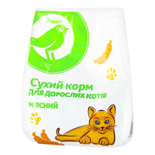 Сухий корм Ашан для дорослих котів м'ясний 400г mini slide 1
