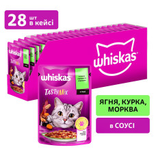 Корм Whiskas Tasty Mix Ягненок и курица с морковью в соусе для взрослых кошек 85г mini slide 4