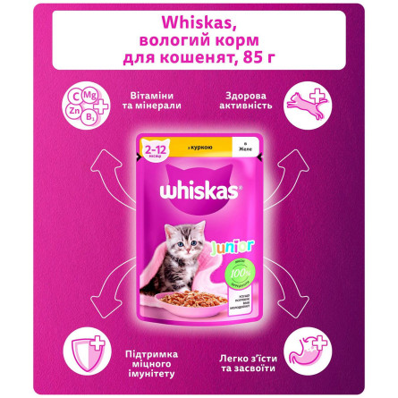 Корм Whiskas Junior з куркою в желе для кошенят 85г slide 4