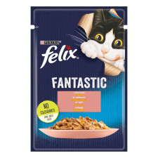 Корм Felix Fantastic с лососем в желе для котов 85г mini slide 1