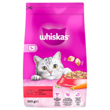 Корм сухой Whiskas с говядиной для взрослых кошек 300г mini slide 1