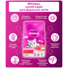 Корм сухой Whiskas с говядиной для взрослых кошек 300г mini slide 3
