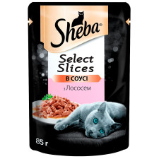 Корм Sheba Отборные ломтики с лососем в соусе для взрослых кошек 85г mini slide 1
