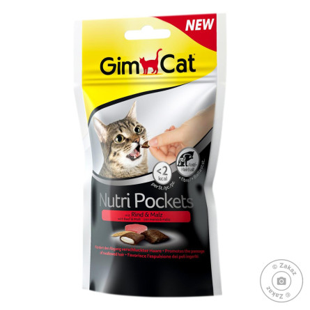 Лакомство для кошек GimCat Nutri Pockets говядина 60г slide 1