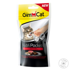 Лакомство для кошек GimCat Nutri Pockets говядина 60г mini slide 1