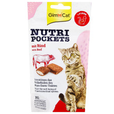 Лакомство для кошек GimCat Nutri Pockets говядина 60г mini slide 2