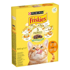 Корм сухий Friskies з куркою та овочами для дорослих котів 300г mini slide 1