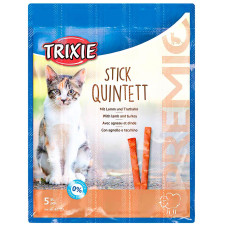 Лакомства Trixie Stick Quintett для кошек с ягненком и индейкой 5г*5шт mini slide 1