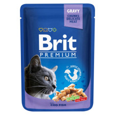 Корм вологий Brit Premium Cat тріска для котів 100г mini slide 1