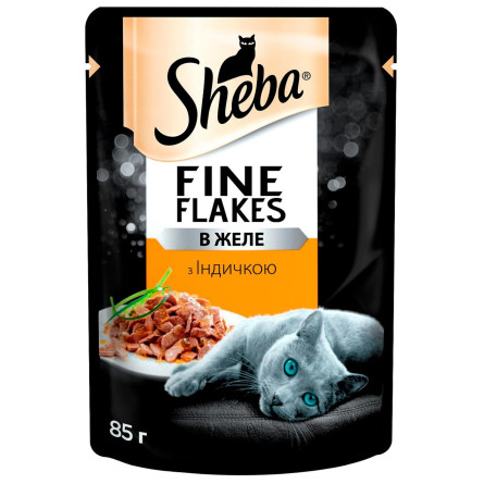 Корм Sheba Fine Flakes с индейкой для взрослых кошек 85г slide 1