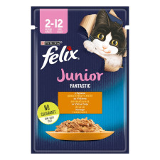 Корм Felix Fantastic Junior курица влажный для кошек 85г mini slide 1