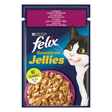 Корм для котів Felix Sensations Jellies з качкою в желе зі шпинатом 85г mini slide 1