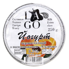 Йогурт Lago Абрикос термостатний 3,2% 250г mini slide 2