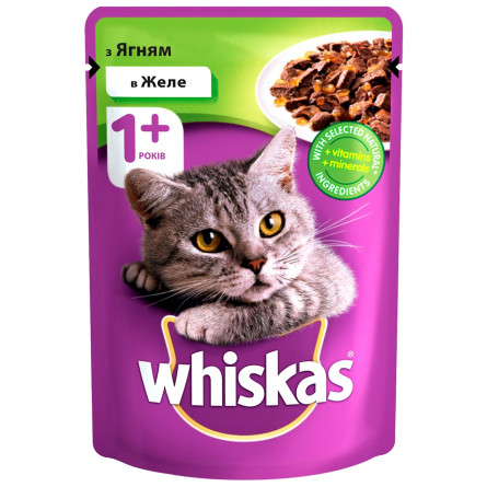 Корм Whiskas с ягненком в желе для взрослых котов 100г slide 1