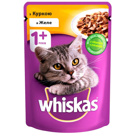 Корм Whiskas с курицей в желе для взрослых кошек 100г slide 1