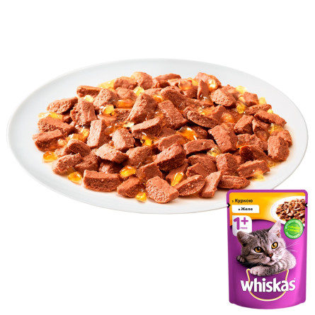 Корм Whiskas с курицей в желе для взрослых кошек 100г slide 3