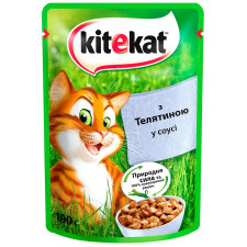 Корм для котов Kitekat с телятиной в соусе 100г mini slide 1