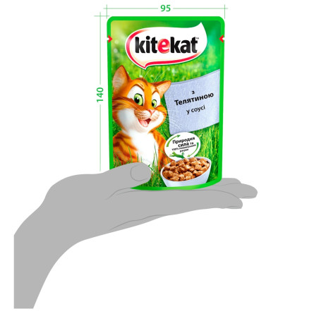 Корм для котов Kitekat с телятиной в соусе 100г slide 2