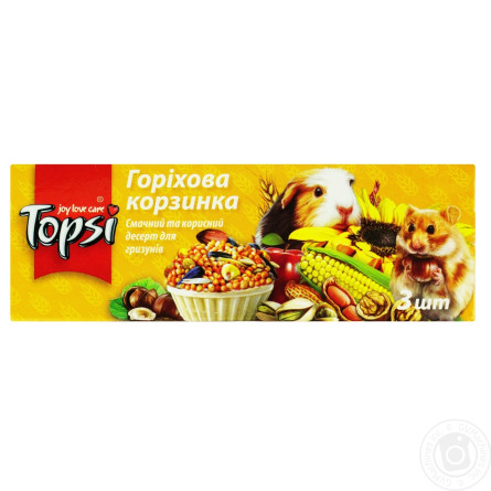 Десерт Topsi Ореховая корзина для грызунов 3шт 45г slide 1