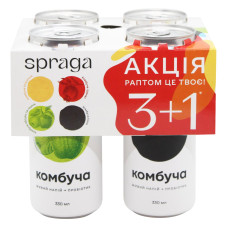 Набор напитков Spraga Комбуча классическая, кола, гранат, яблоко и груша 4х0,33л mini slide 1