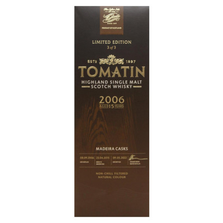 Віскі Tomatin Distillery Tomatin Madeira Casks 15YO (gift box) 0.7 л slide 4