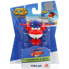 Фігурка-транспорт Super Wings Transform-a-Bots Джетт поліцейський mini slide 1