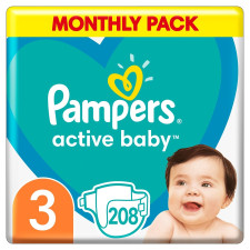 Підгузки Pampers Active Baby розмір 3 Midi 6-10кг 208шт mini slide 1
