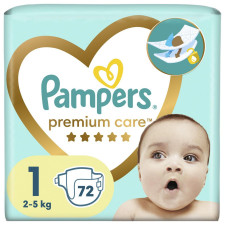 Підгузки Pampers Premium Care розмір 1 2-5кг 72шт mini slide 1