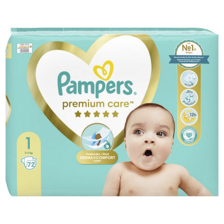 Підгузки Pampers Premium Care розмір 1 2-5кг 72шт slide 3