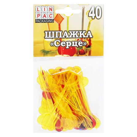 Шпажка одноразова Linpac Серце 40шт./паков slide 1