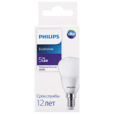 Лампа Philips Ecohome LED Lustre светодиодная 5W E14 4000К mini slide 2