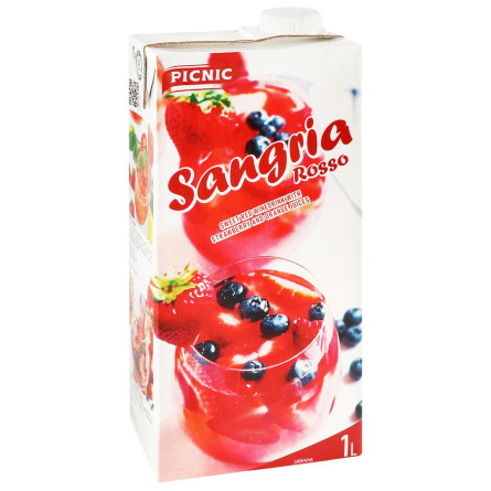 Напиток винный Picnic Sangria Rosso сладкий красный с соком клубники и апельсина 7% 1л slide 1