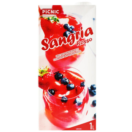 Напиток винный Picnic Sangria Rosso сладкий красный с соком клубники и апельсина 7% 1л slide 2